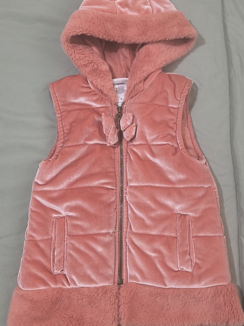 Nicole Miller Coral Pink Hooded Puffer Vest for Kids